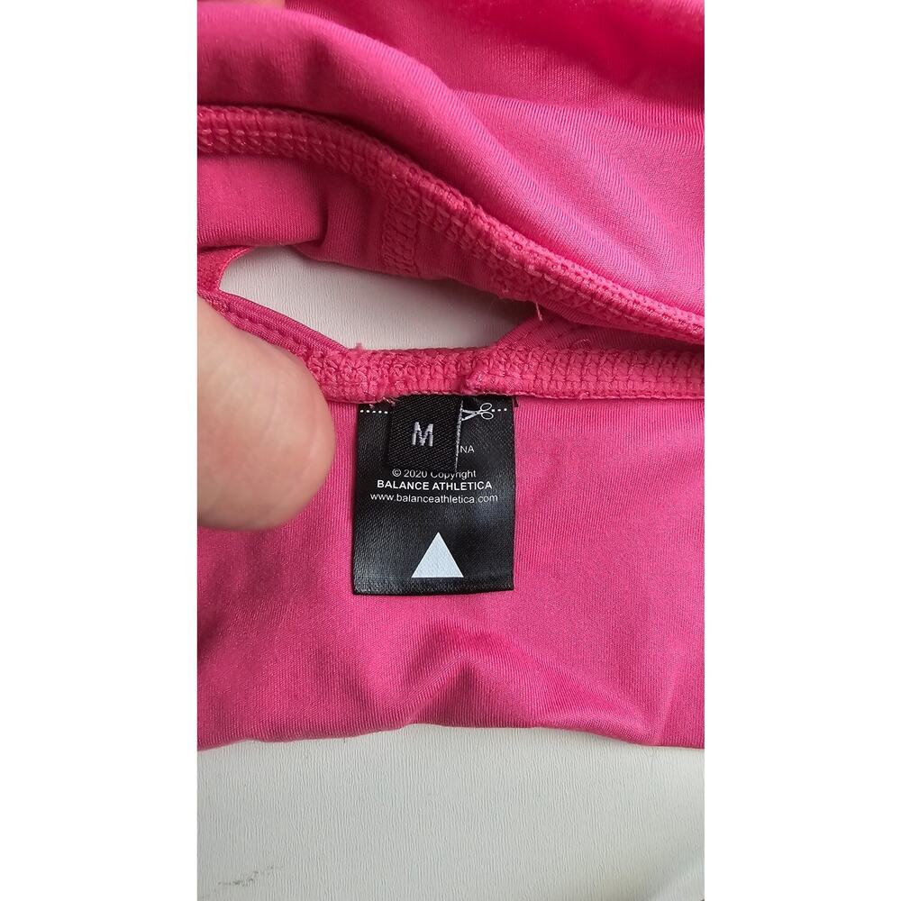 Hot pink padded balance athlwtics aura strappy sports bra full coverage sport M - Picture 12 of 12